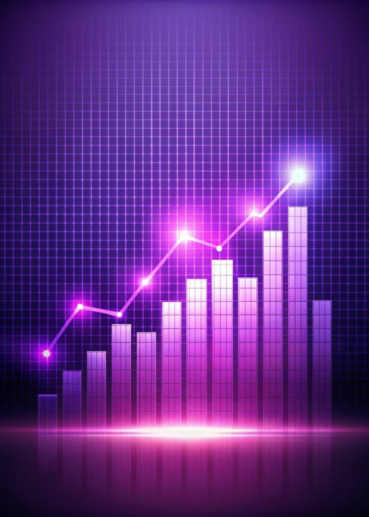 Graph showing growth - Social Growth and retention services