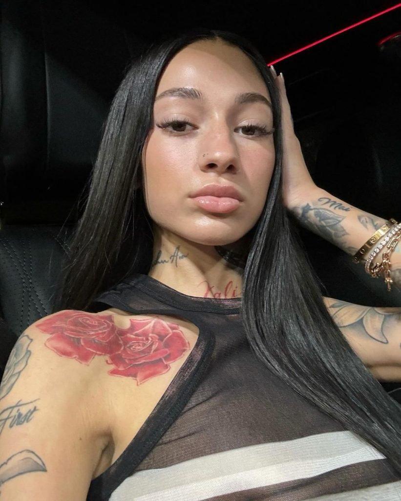 Bhad Bhabie showing off her tattoos